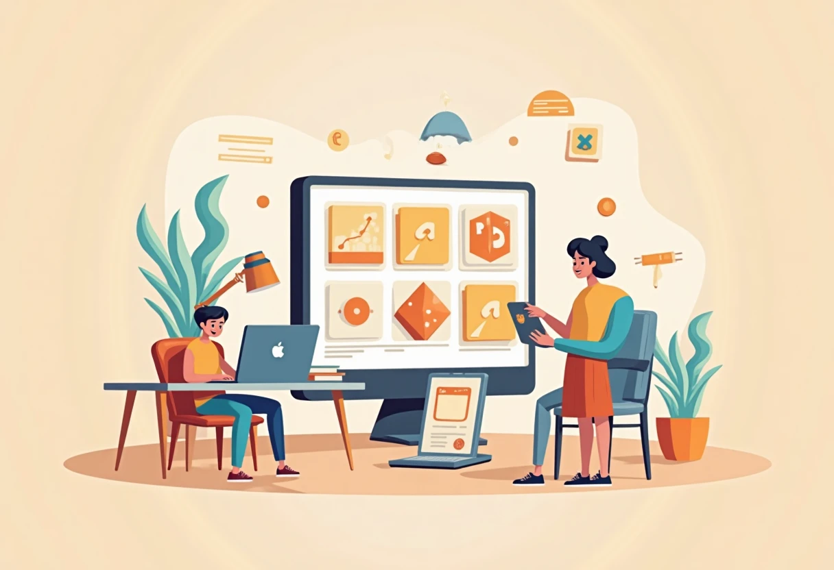 Abstract app icons for productivity tools