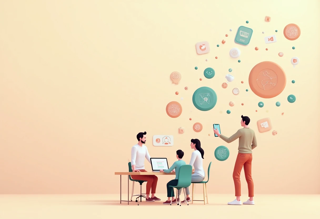 Illustration abstraite d'applications de shopping