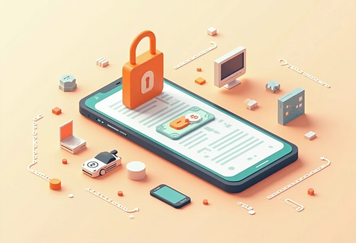 Secure payment app illustration