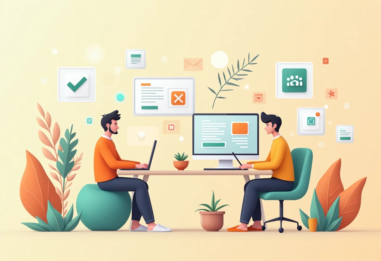 Ilustración de apps de productividad