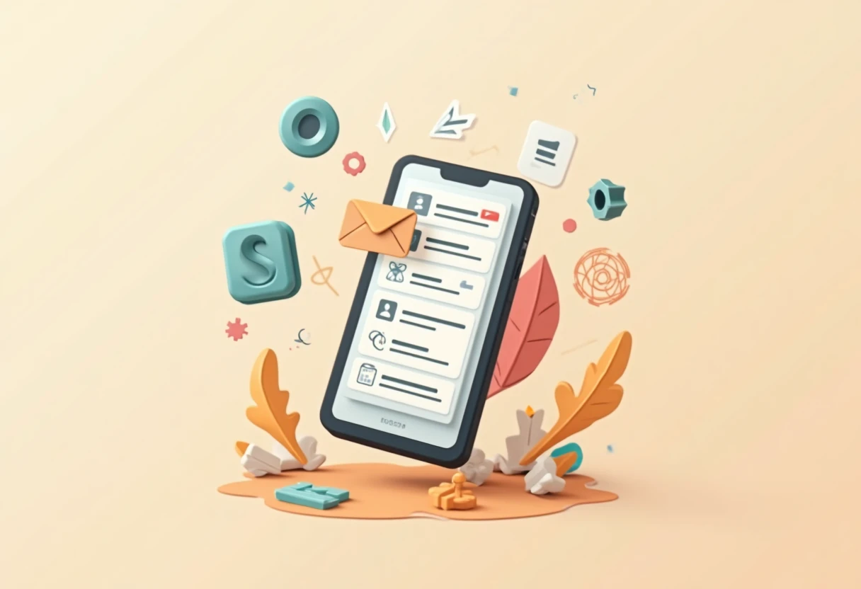Ilustración abstracta de aplicaciones de productividad