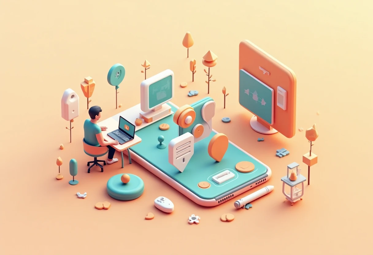 Abstracte weergave van shopping apps