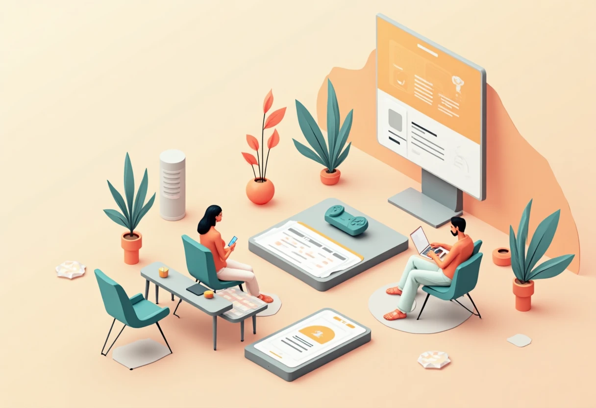 Mode en wonen apps illustratie