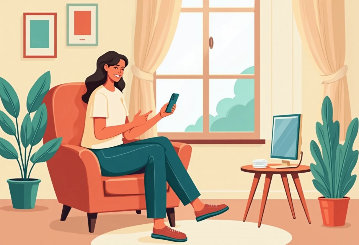 Using a fitness app at home