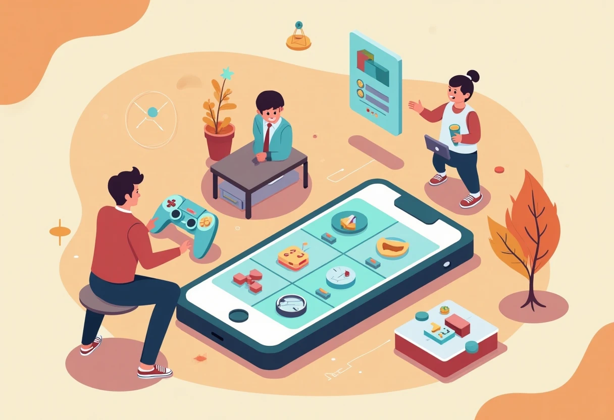 Mobile game graphics illustration