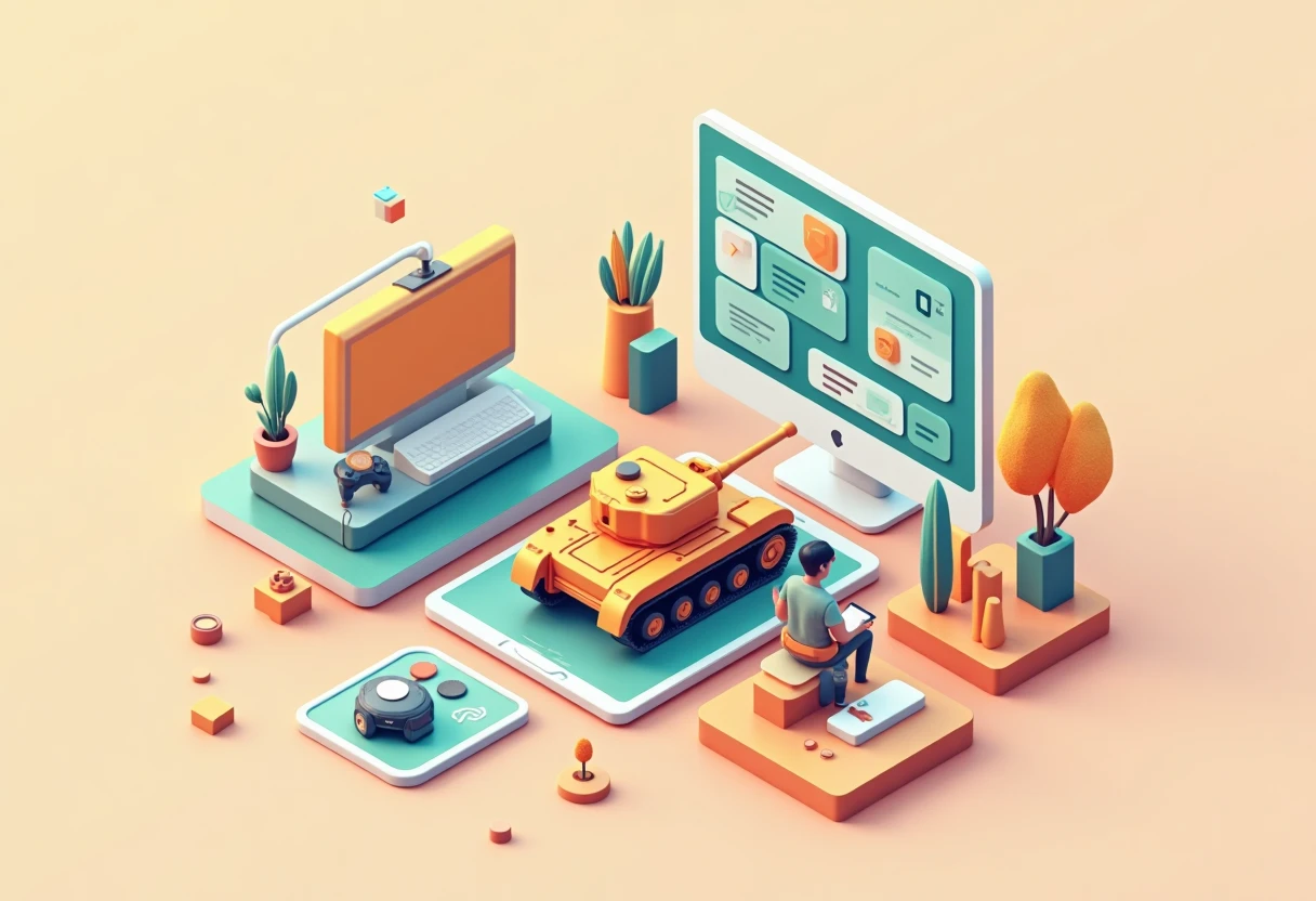Tank game mobile illustration