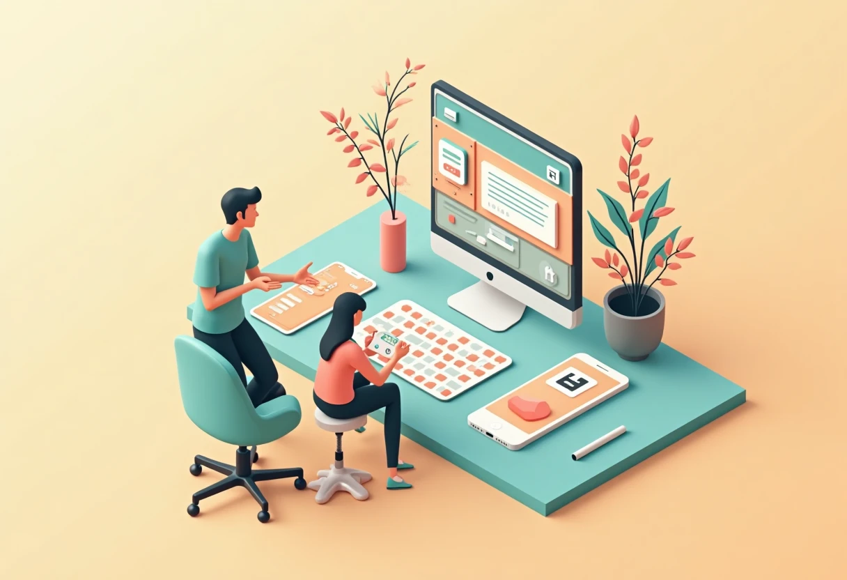 Ilustração de funcionalidades avançadas de apps