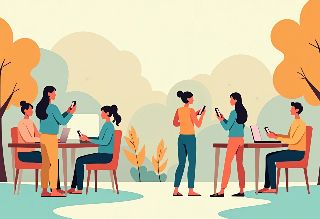 Personas usando aplicaciones de salud al aire libre