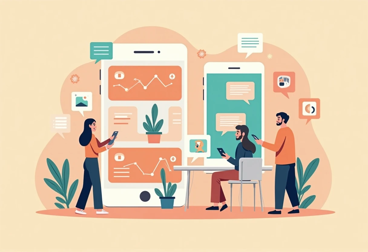Ilustración de conceptos de aplicaciones de productividad