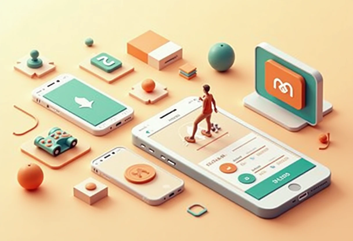 Ilustração de apps de saúde