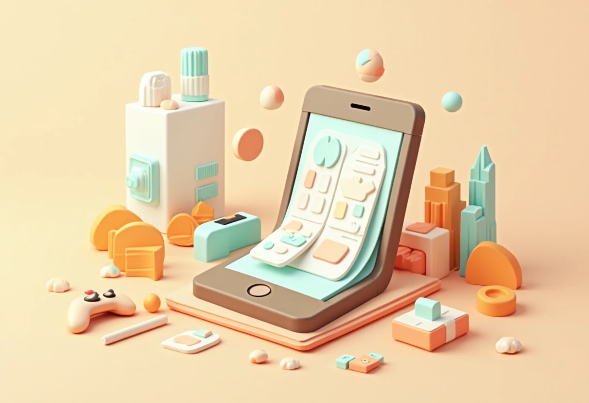 Abstrakte Darstellung von App-Icons