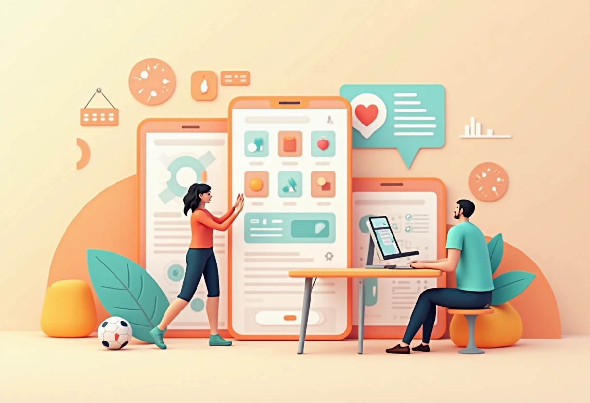 Illustration von Fitness-Apps