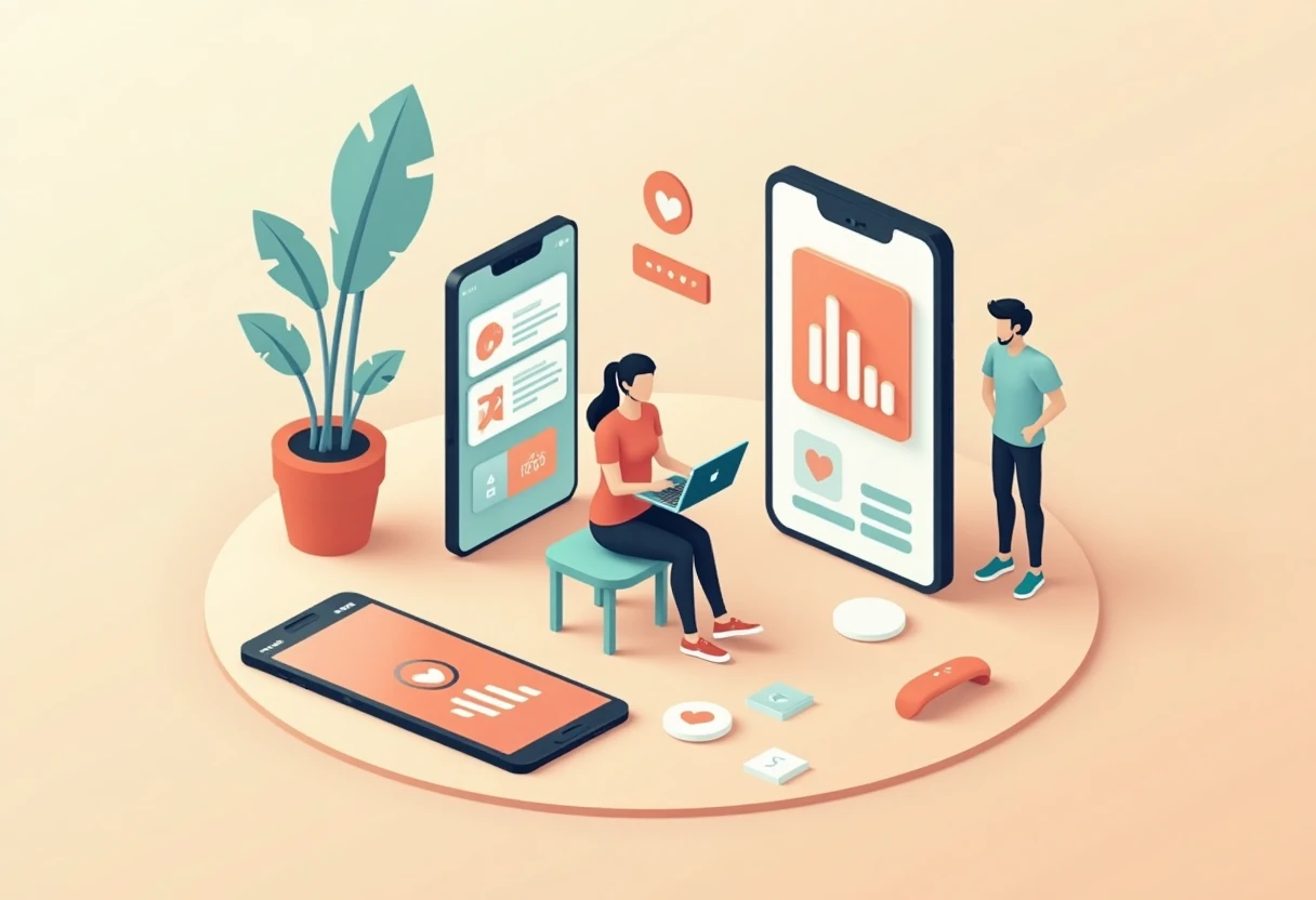 Illustration von Fitness-Apps