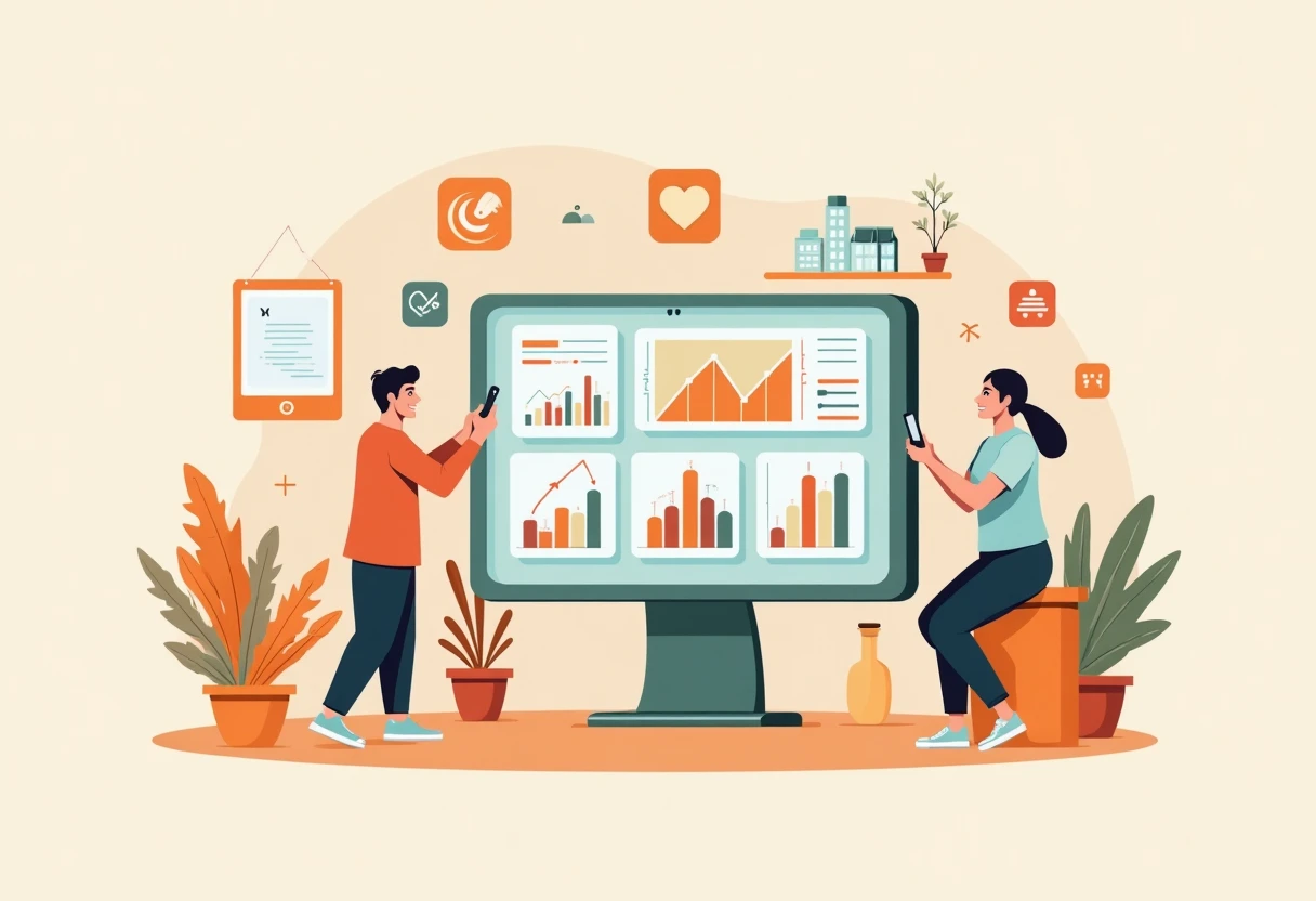 Health data tracking illustration