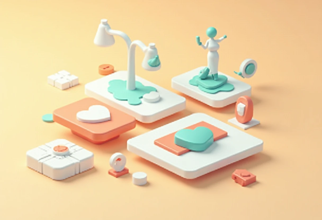 Variety of health and fitness app concepts