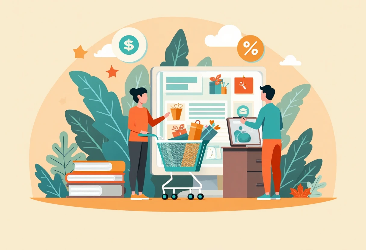 Shopping and deals apps illustration
