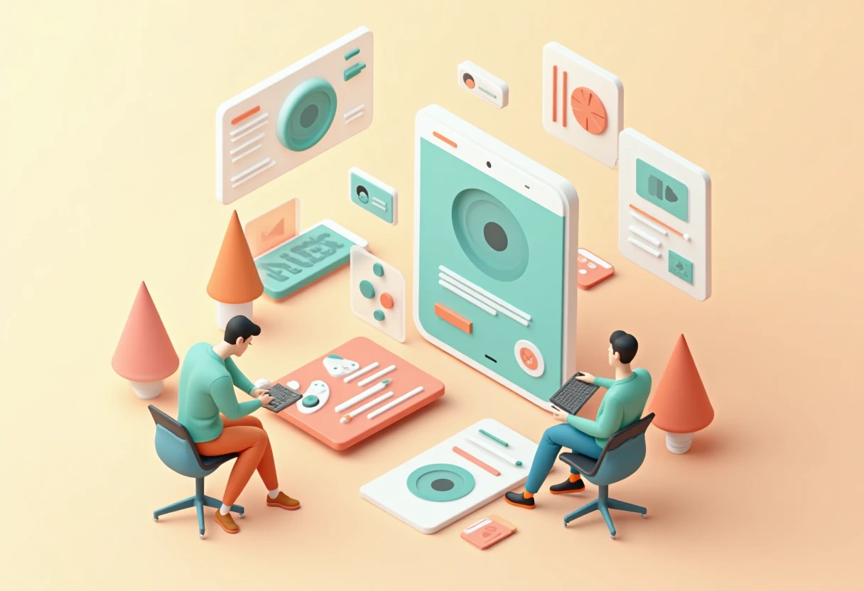 Ilustración de conceptos de aplicaciones móviles