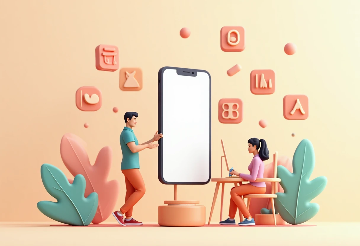 Ilustración de aplicaciones de fitness