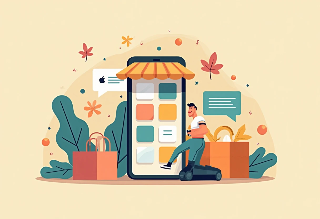 App di shopping rappresentate in modo astratto