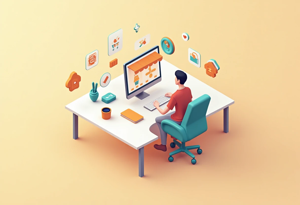 Illustration d'applications de shopping