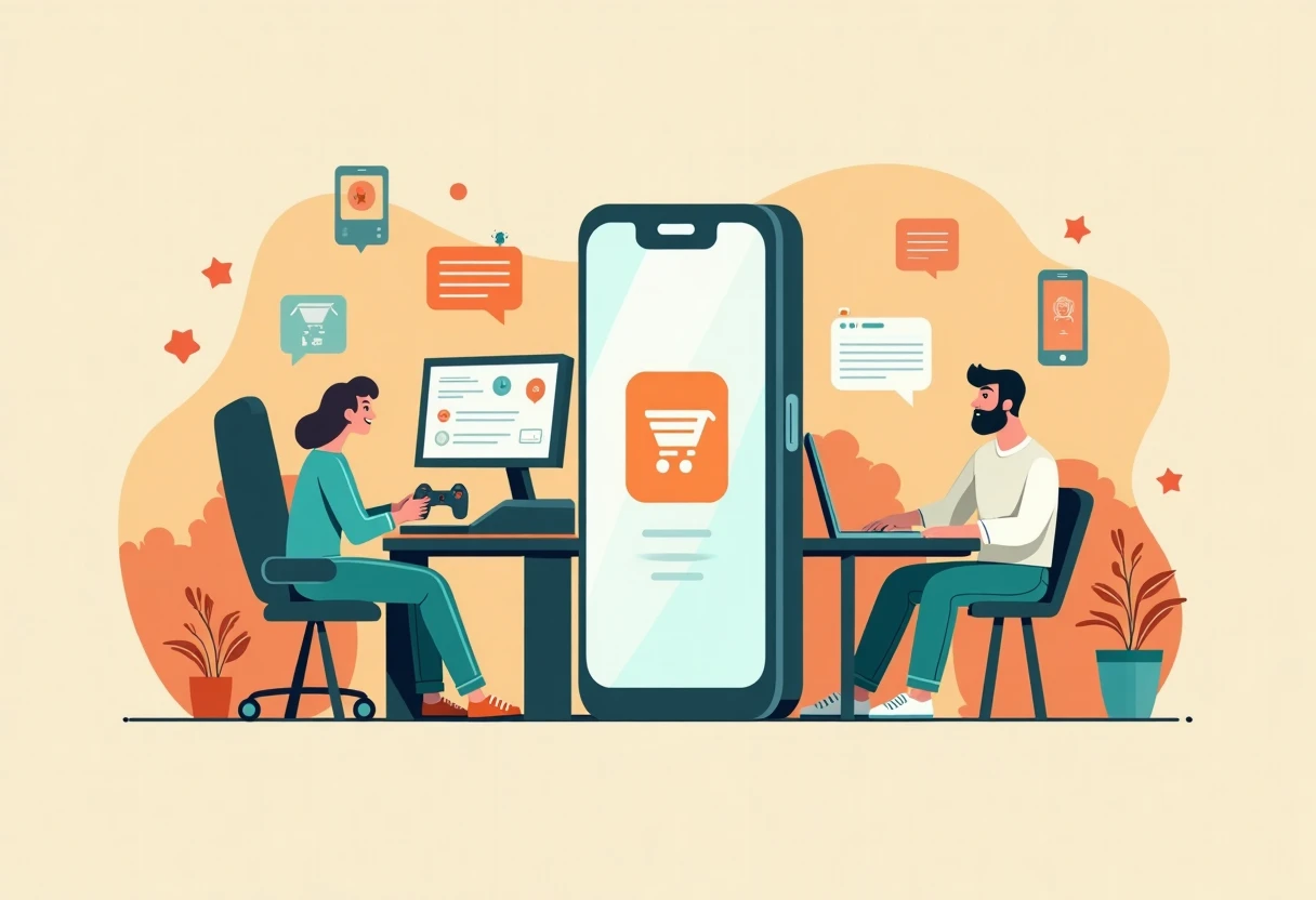Illustration conceptuelle des meilleures applications de shopping