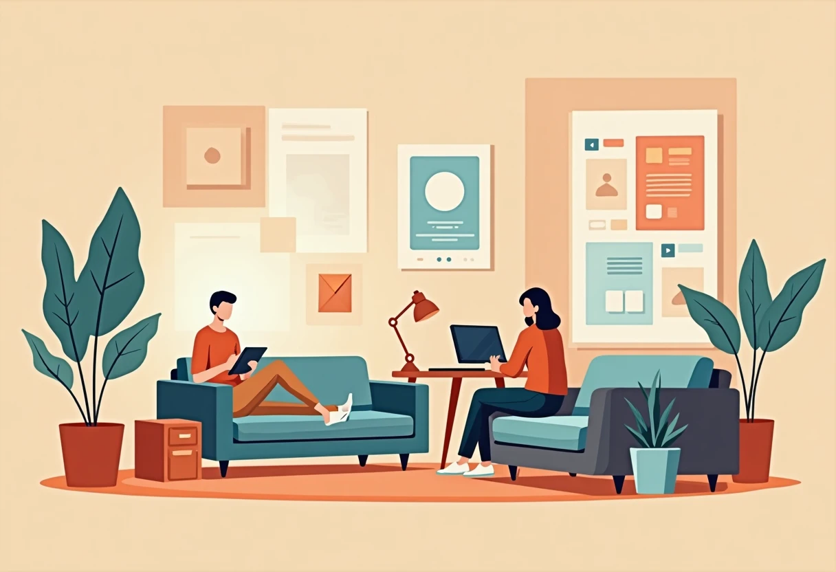 Illustration de meubles modernes et confortables