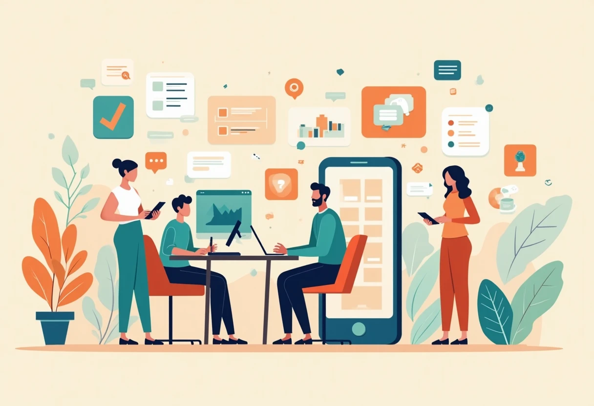 Illustration d'applications mobiles pour cartes-cadeaux