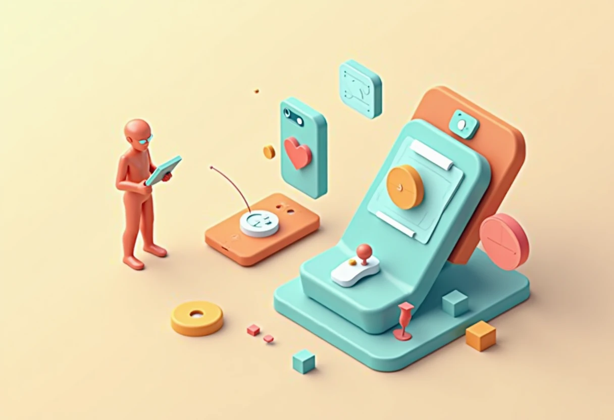 Illustration of a 3D anatomy app