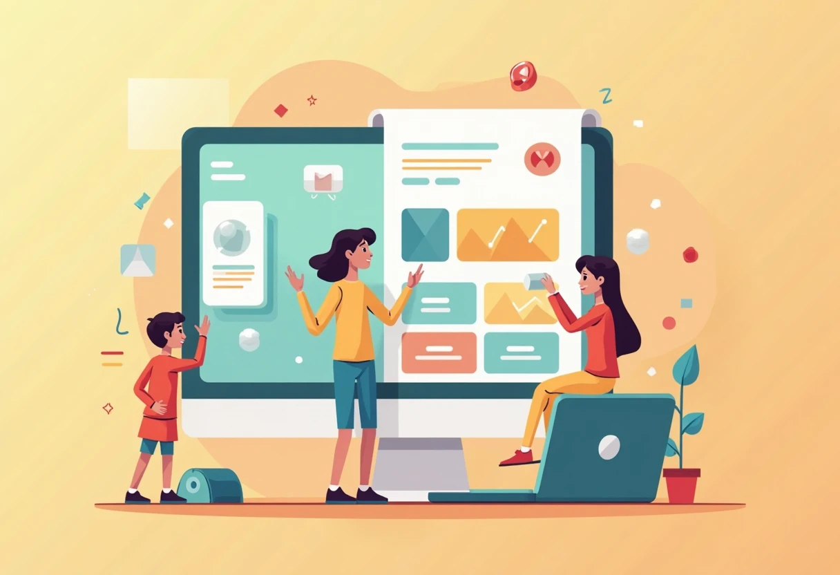 Illustration de jeux mobiles pour enfants