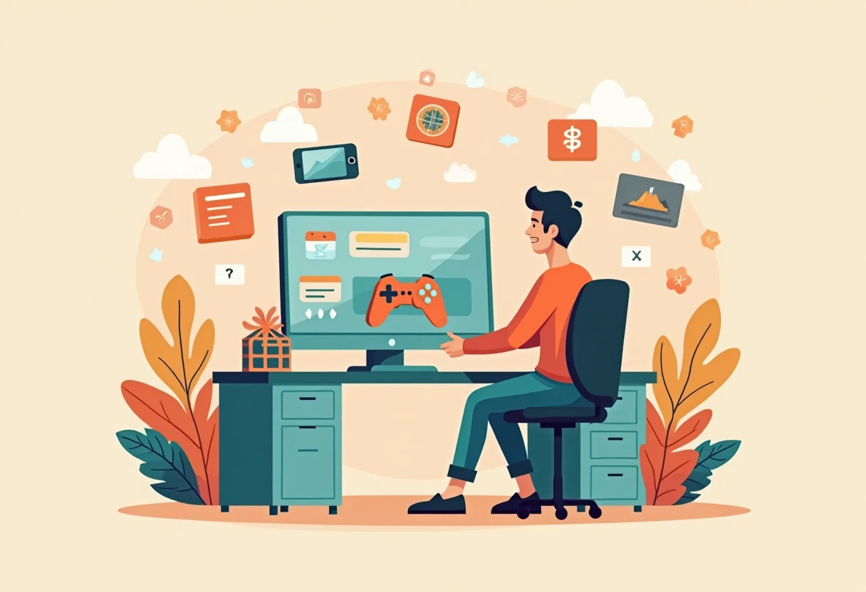 Illustration abstraite de jeux mobiles