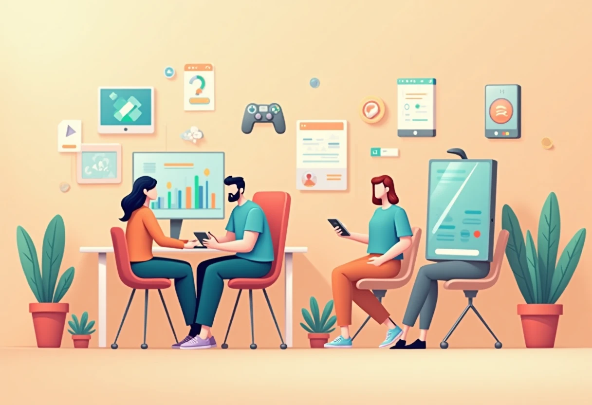 Abstrakt illustration af gaming-elementer