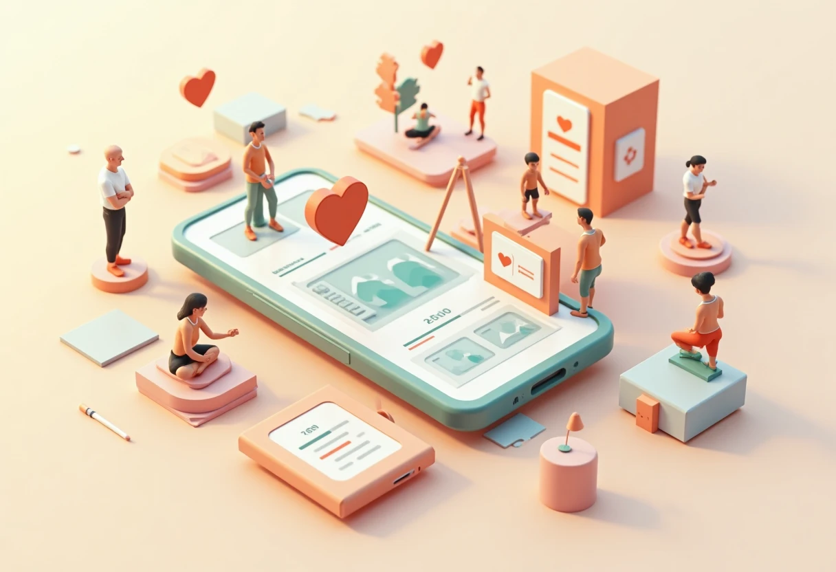 Abstract fitness app concept
