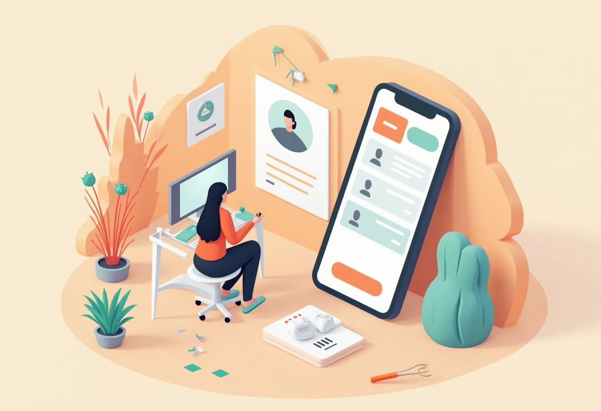 Ilustracja aplikacji fitness i zdrowotnych