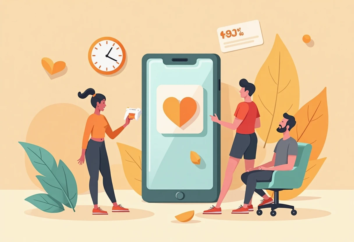 Ilustrace fitness aplikací