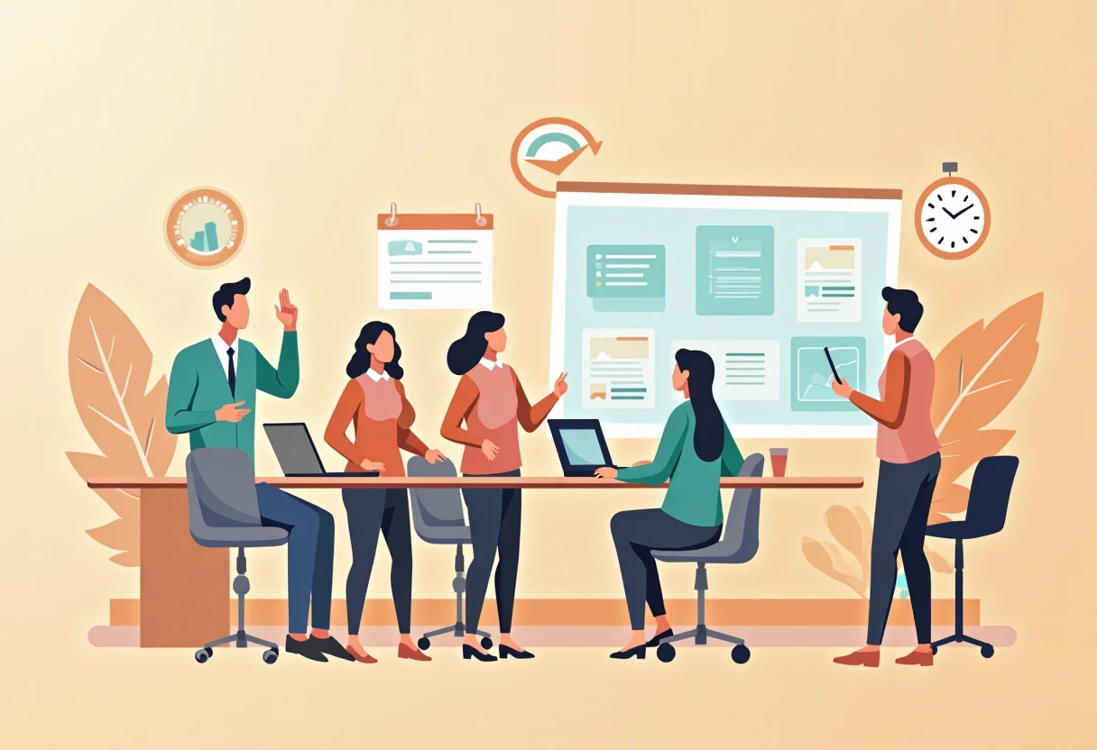 Team diskuterar produktivitetsappar