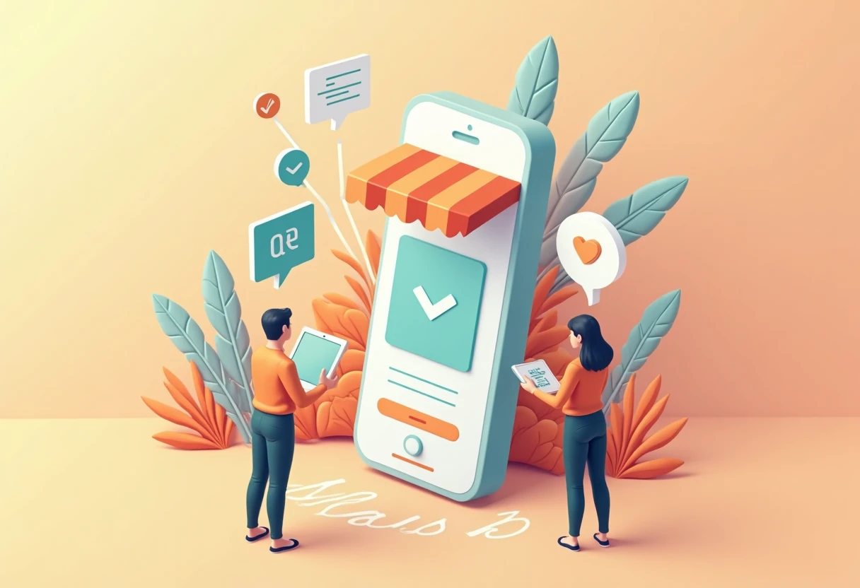 Specialty shopping app illustration