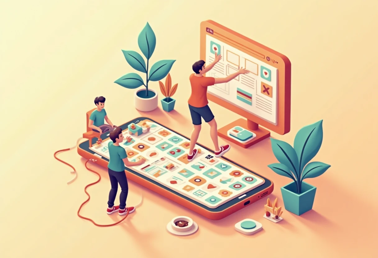 Quick mobile games illustration