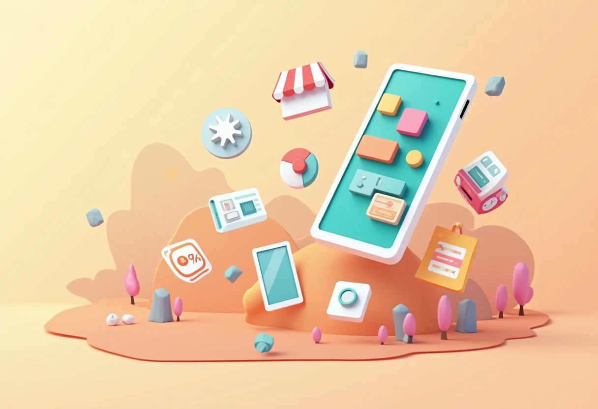 Shopping apps concept illustration