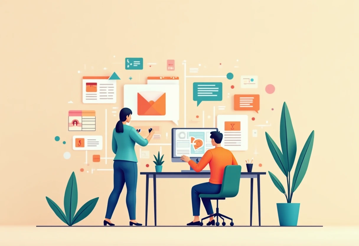 Conceptual illustration of productivity apps