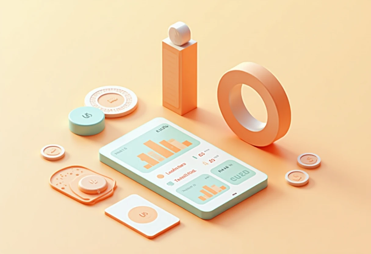 Abstract budgeting app interface