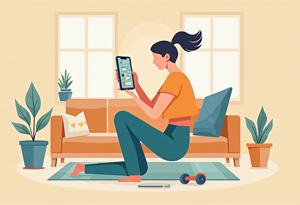 Person using a fitness app