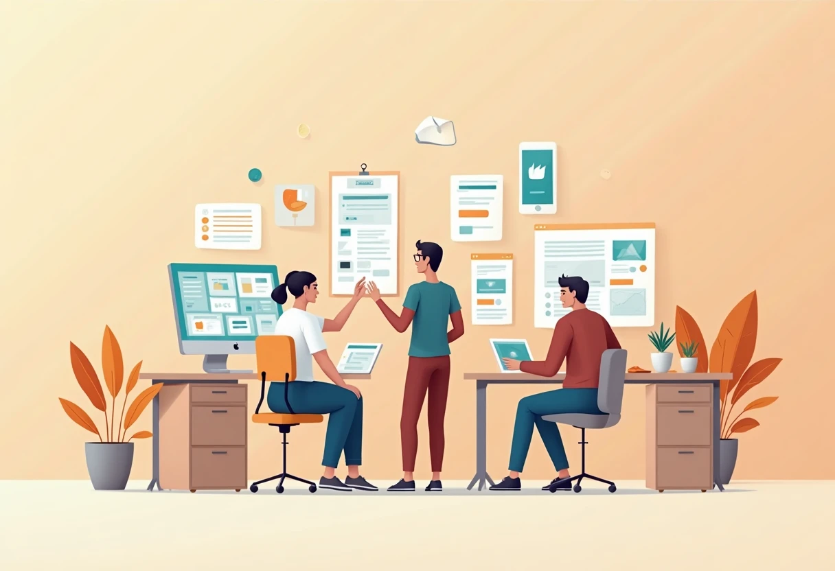 Organized workspace illustration