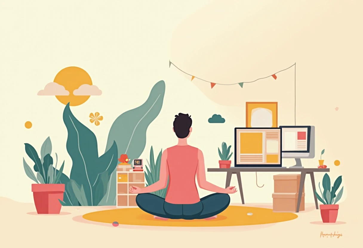 Mindfulness meditation scene