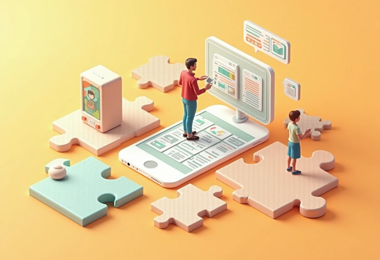 Puzzle game concepts in vibrant colors