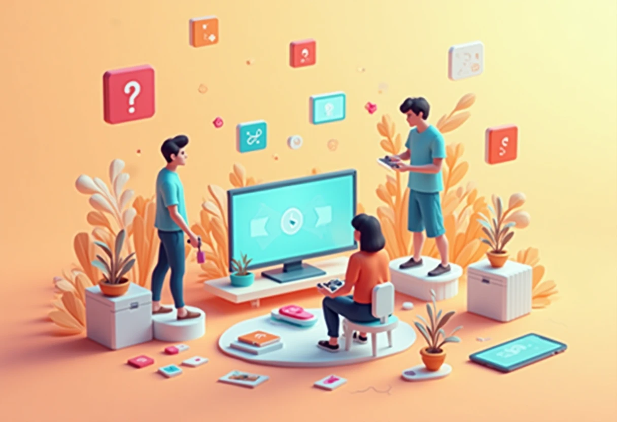 Colorful abstract gaming tiles