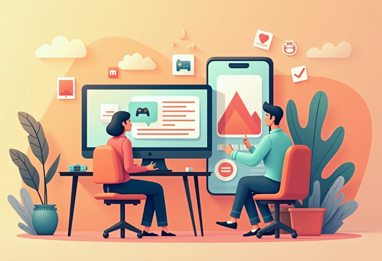 Premium mobile games illustration