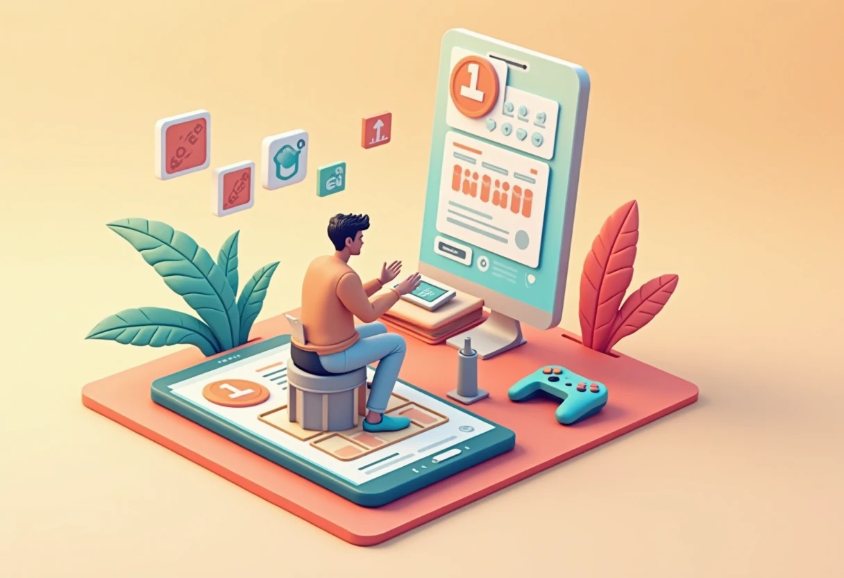 Abstract mobile game icons