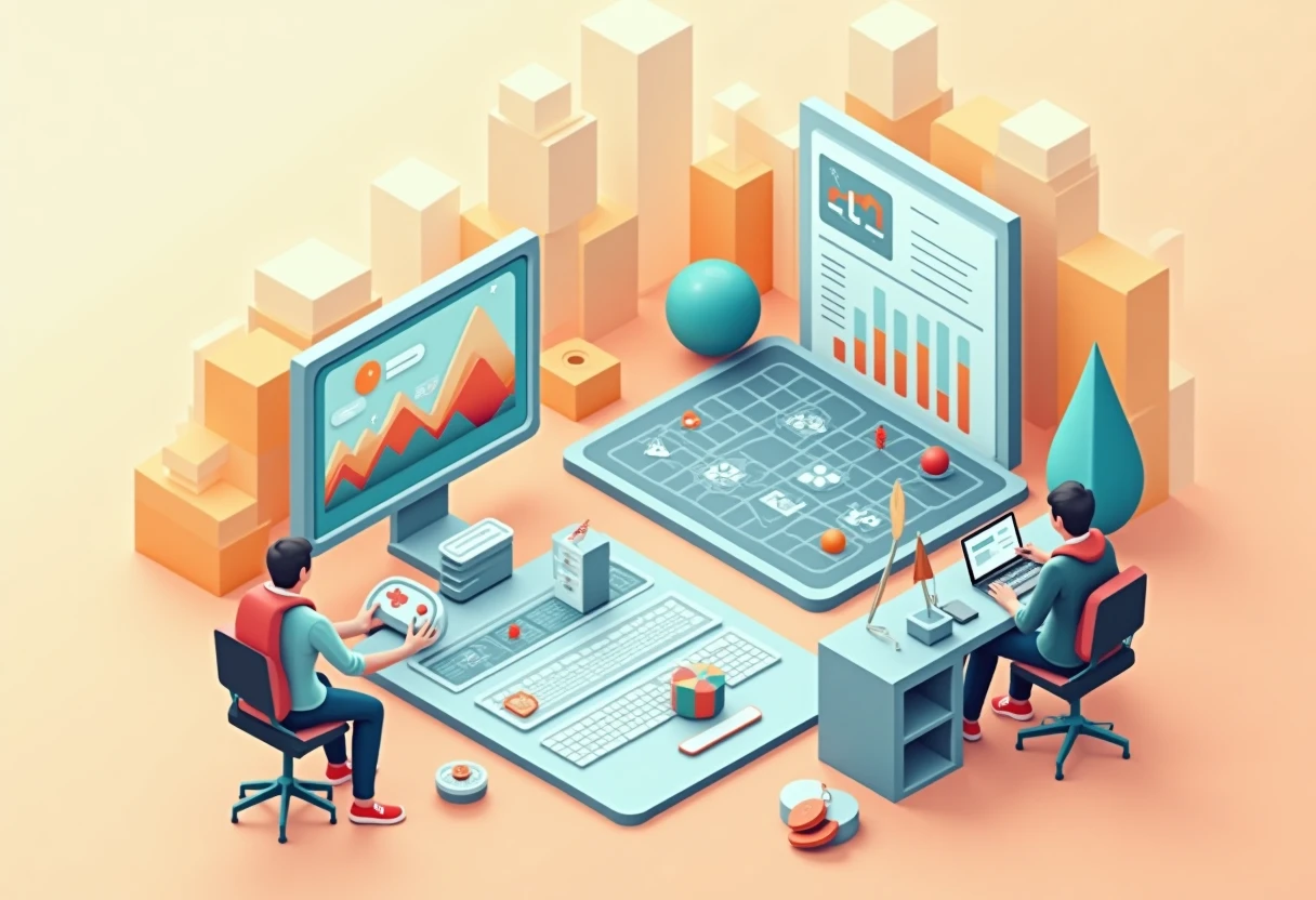 Virtual city management scene