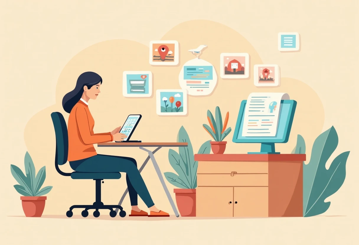 Freelancer using productivity apps