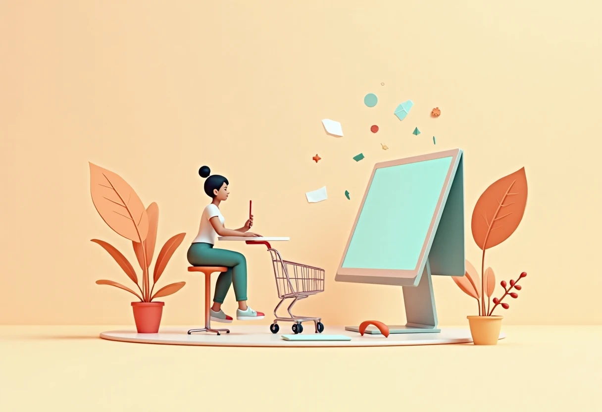 International shopping concept illustration